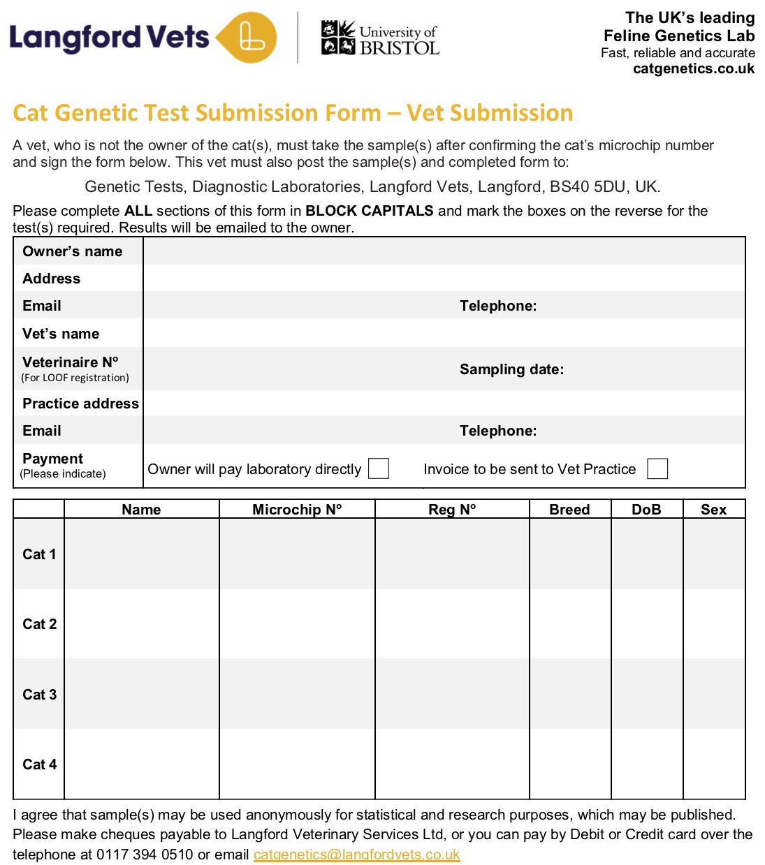 Vet Checked Submission Form